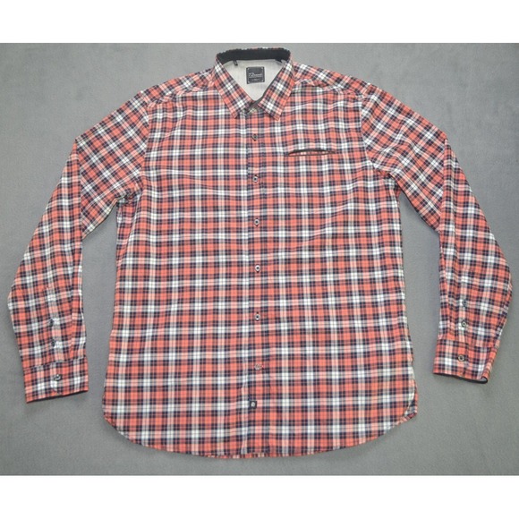 7 Diamonds Long Sleeve Button Up Shirt Men's XL Red Plaid - Picture 1 of 11